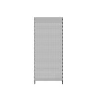 Wall shelf 260x100 cm (HxW), perforated sheet metal rear panel, grey