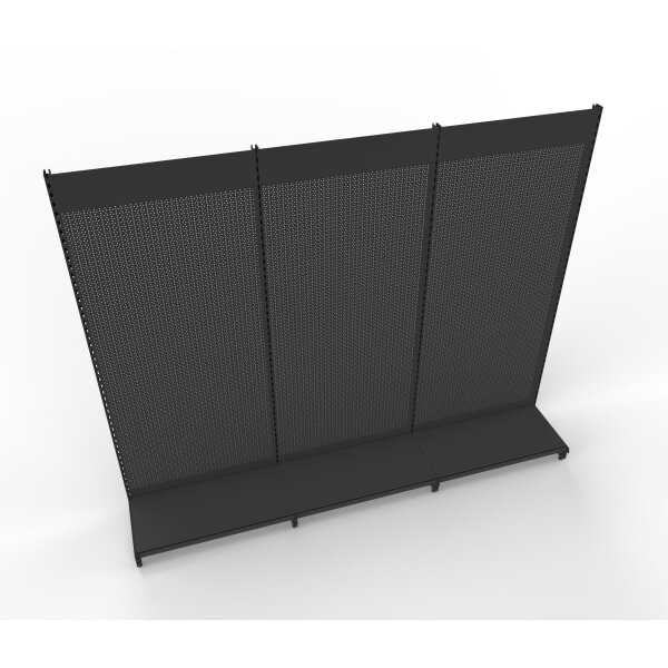 Wall shelf 300x300 cm (HxW), perforated sheet metal rear panel, anthracite