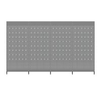 Wall shelf 300x100 cm (HxW), perforated sheet metal rear panel, grey