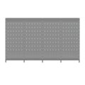 Wall shelf 300x100 cm (HxW), perforated sheet metal rear panel, grey