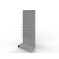 Wall shelf 300x100 cm (HxW), perforated sheet metal rear panel, grey