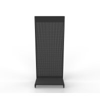 Wall shelf Tego 260x100 cm (HxW), perforated sheet metal rear panel, anthracite