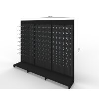 Wall shelf 290x300 cm (HxW), perforated sheet metal rear panel, anthracite